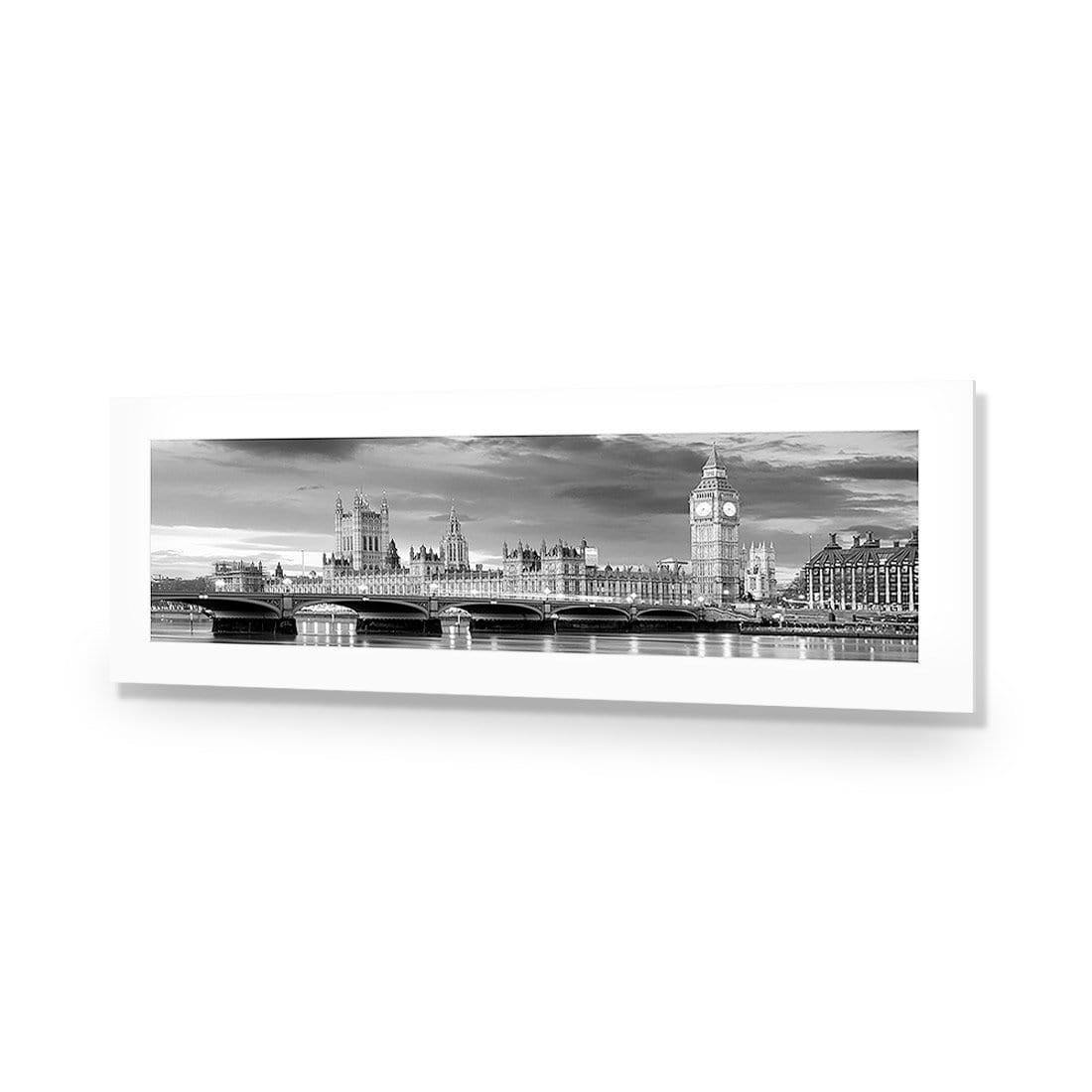 London River Reflections, Black and White (long) - wallart-australia - Acrylic Glass With Border