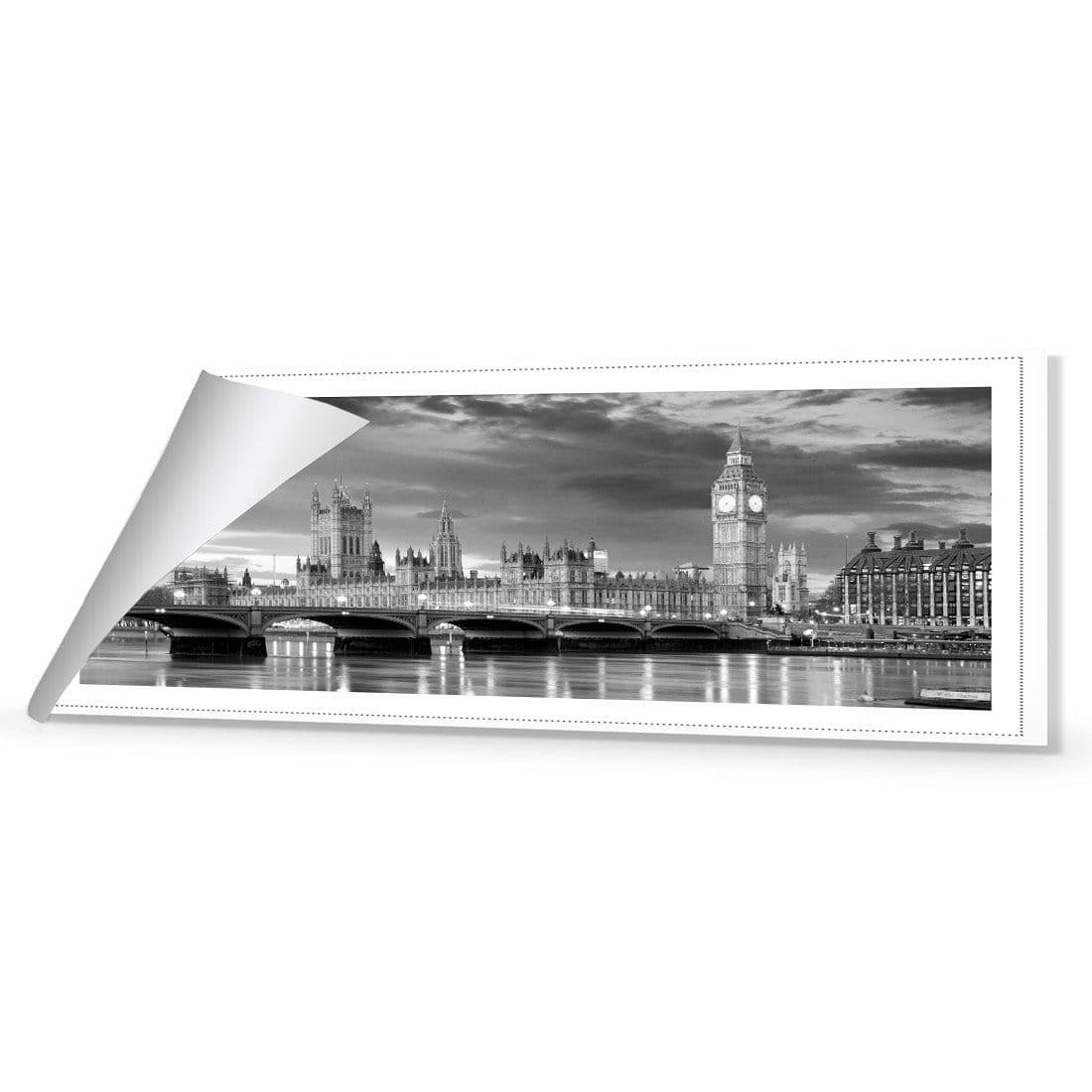 London River Reflections, Black and White (long) - wallart-australia - Canvas
