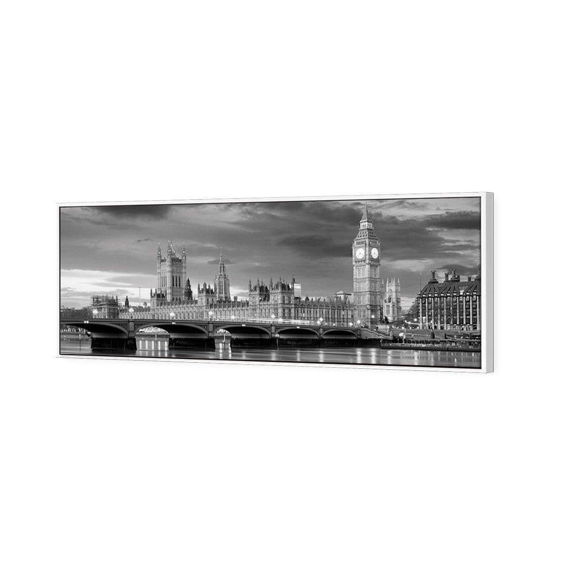 London River Reflections, Black and White (long) - wallart-australia - Canvas