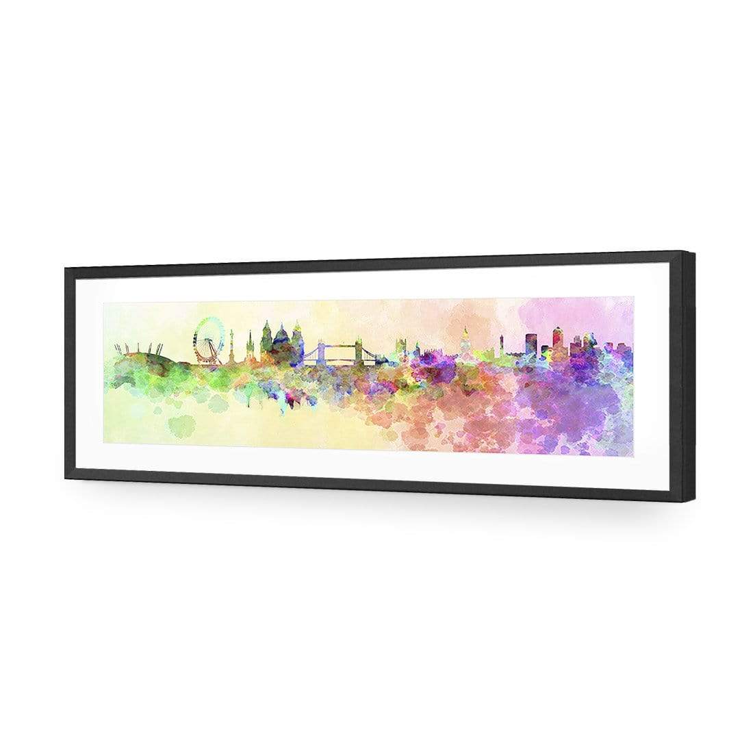 London Skyline, Watercolour (long) - wallart-australia - Acrylic Glass With Border