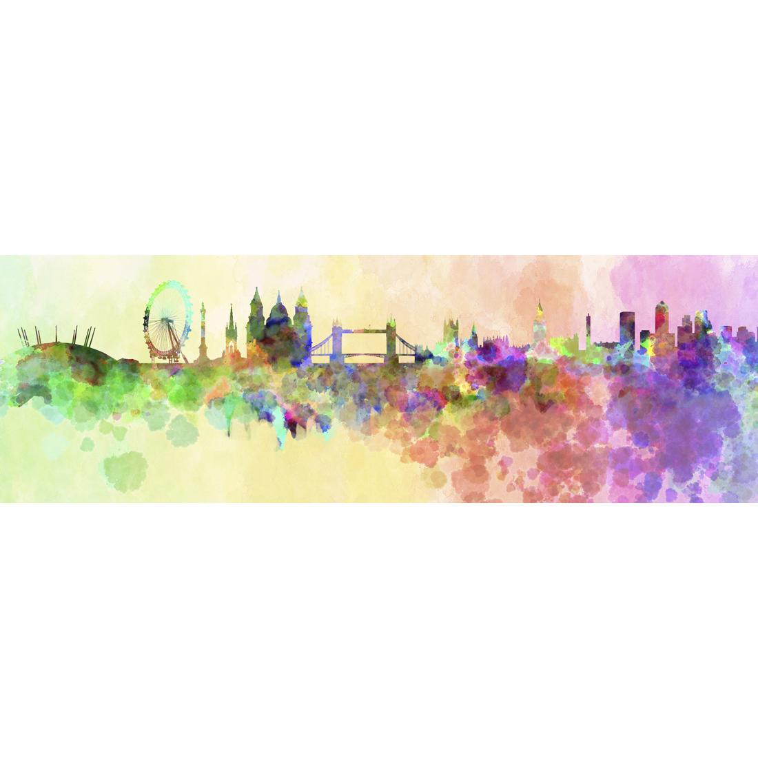 London Skyline, Watercolour (long) - wallart-australia - Canvas
