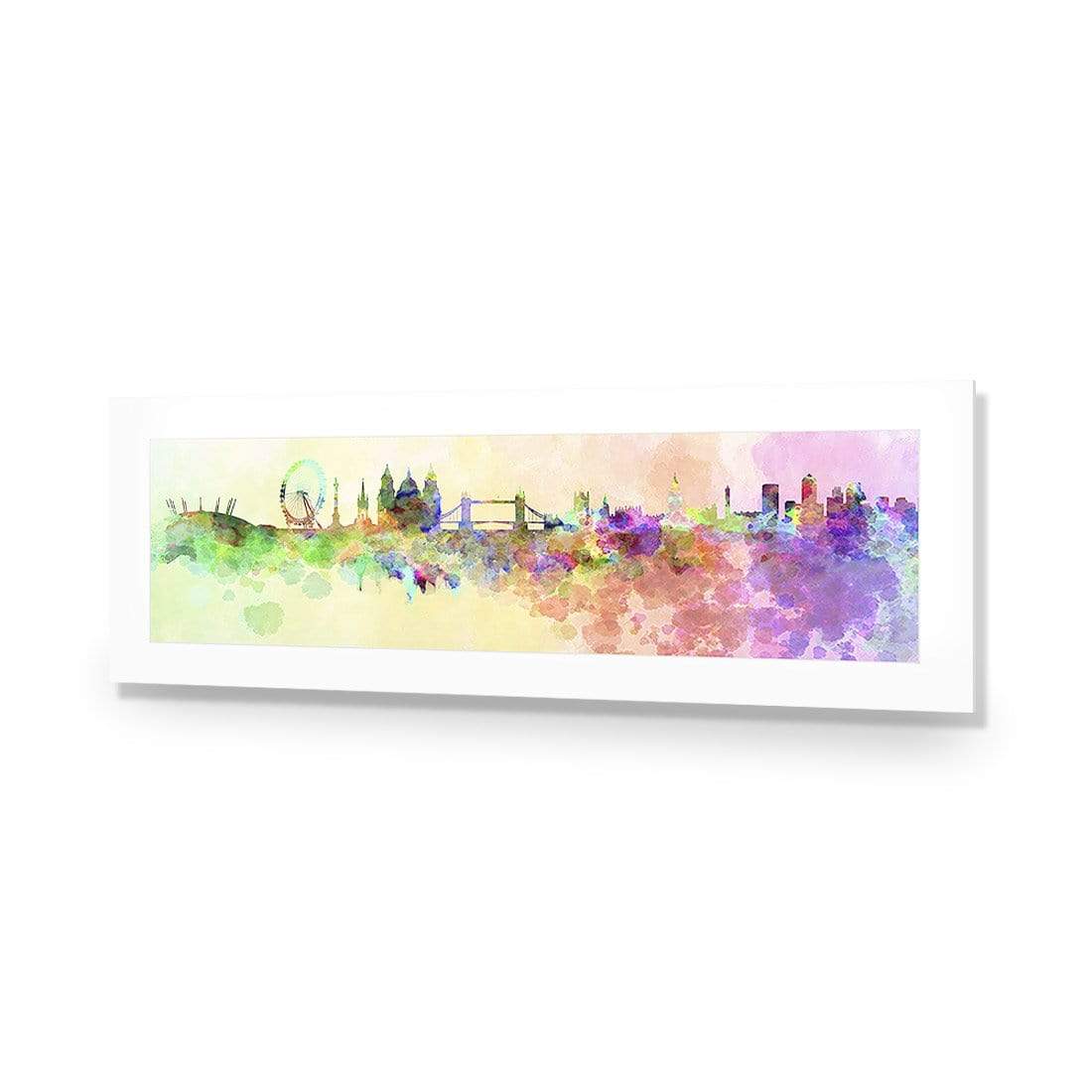 London Skyline, Watercolour (long) - wallart-australia - Acrylic Glass With Border