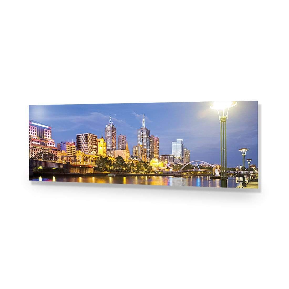 Melbourne Skyline, Original (long) - wallart-australia - Acrylic Glass No Border