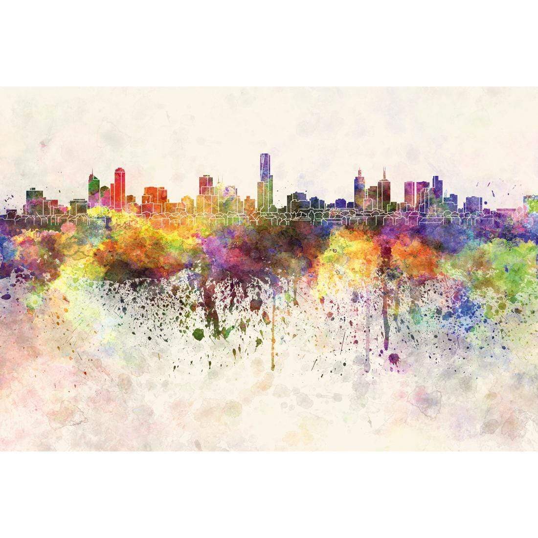 Melbourne Skyline Watercolour - wallart-australia - Canvas