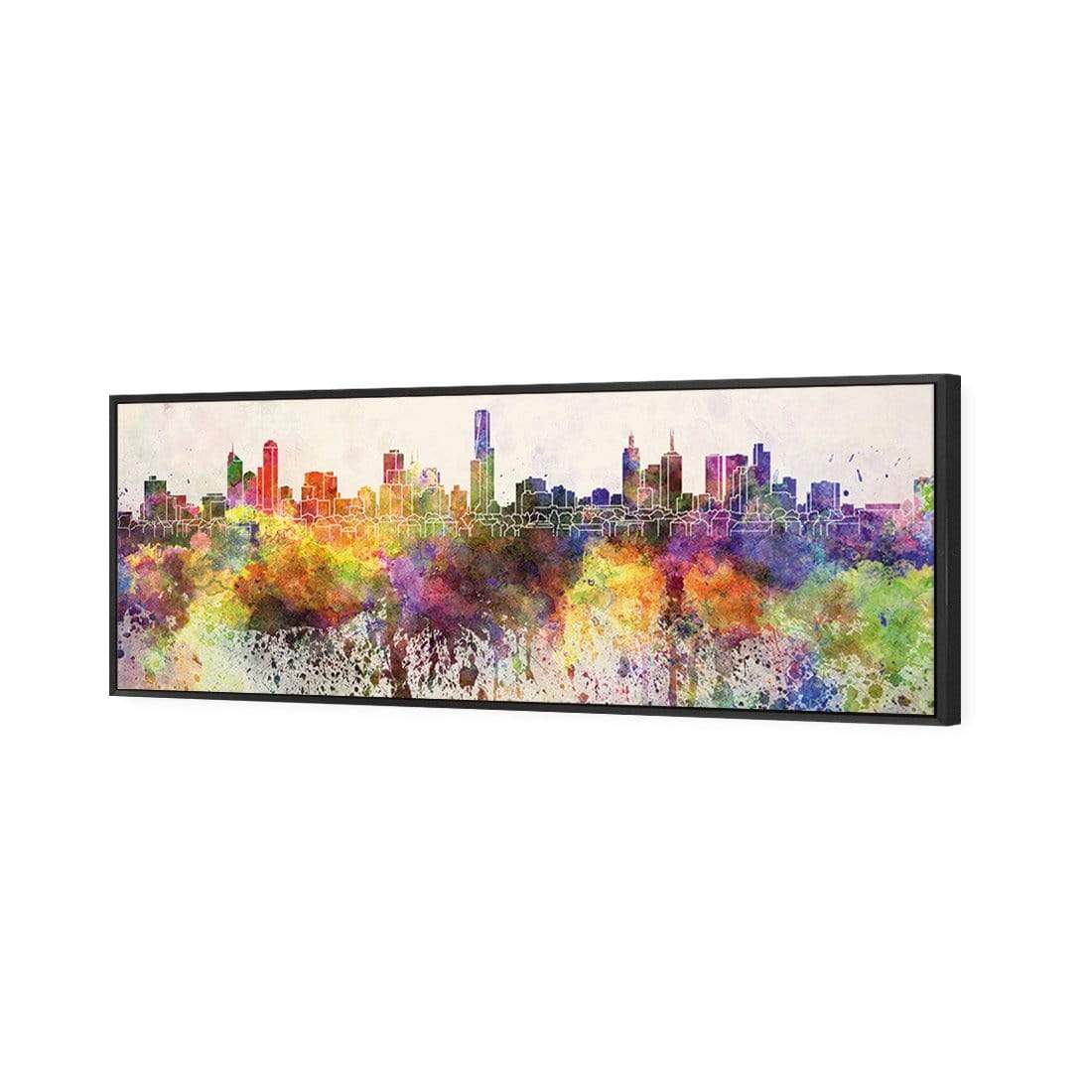 Melbourne Skyline Watercolour (Long) Wall Art | The Canvas Art Factory ...