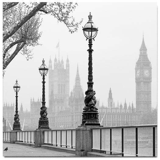 Misty London (square) - wallart-australia - Canvas
