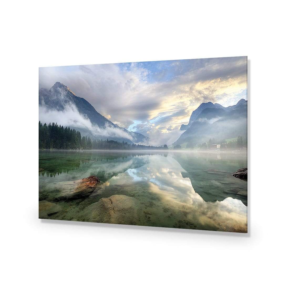 Misty Mountain Lake - wallart-australia - Acrylic Glass No Border