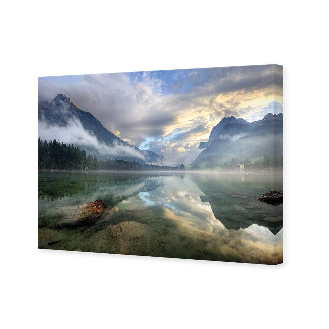 Misty Mountain Lake - wallart-australia - Canvas