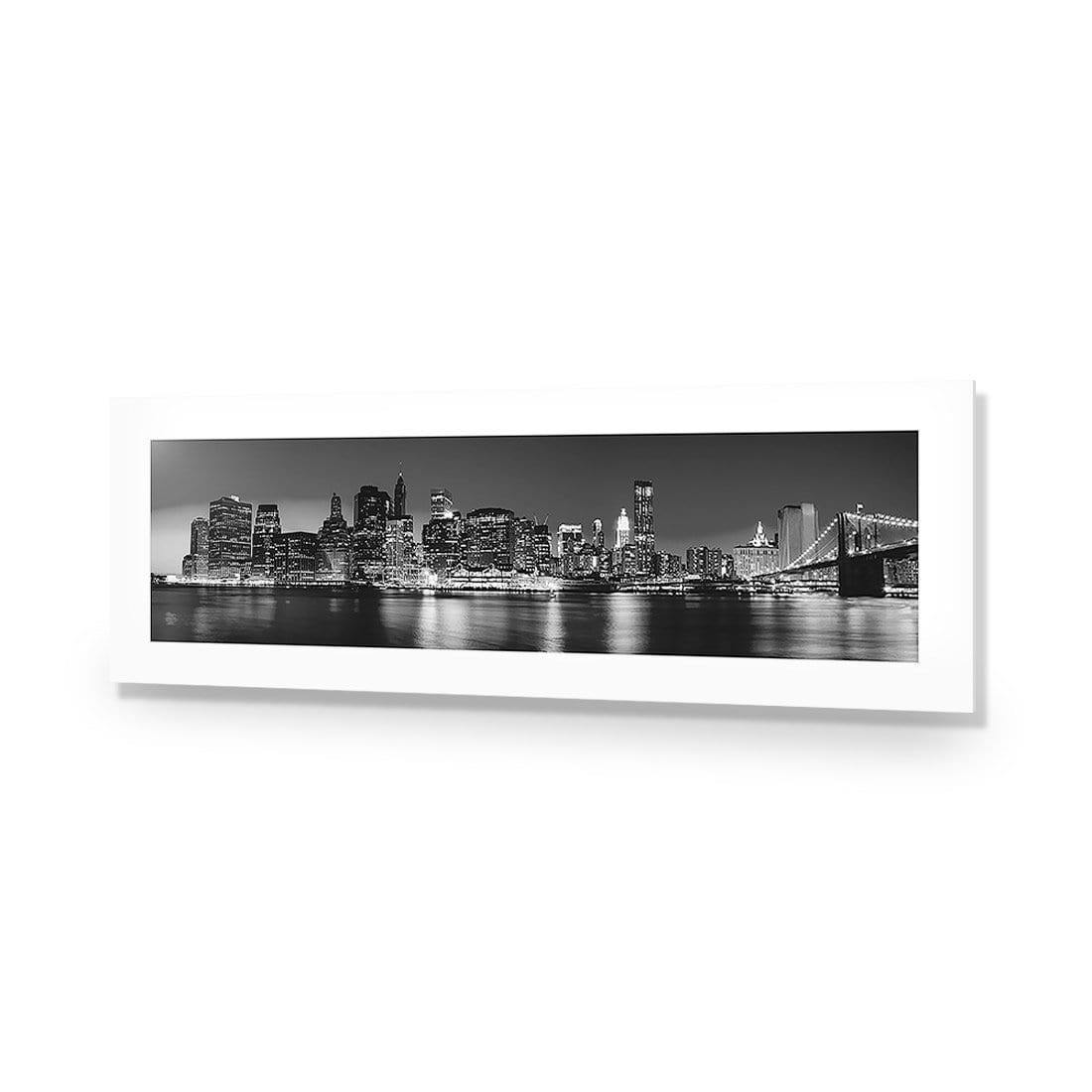 New York Riverside, Black and White (Long) - wallart-australia - Acrylic Glass With Border
