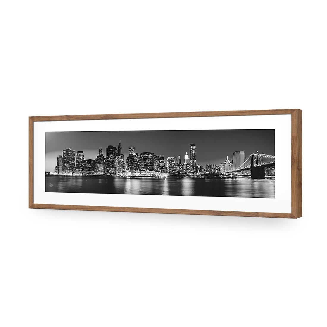 New York Riverside, Black and White (Long) - wallart-australia - Acrylic Glass With Border