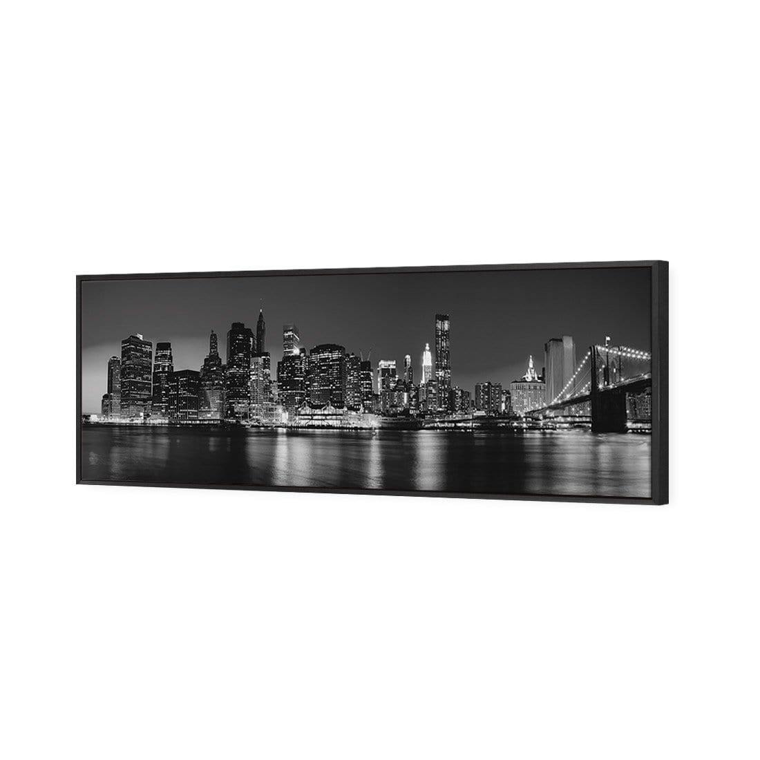 New York Riverside, Black and White (Long) - wallart-australia - Canvas