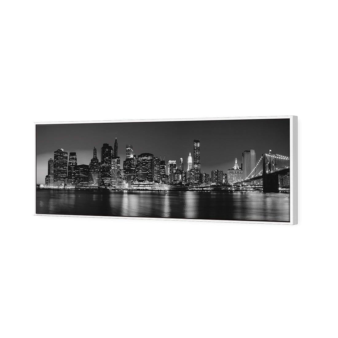 New York Riverside, Black and White (Long) - wallart-australia - Canvas