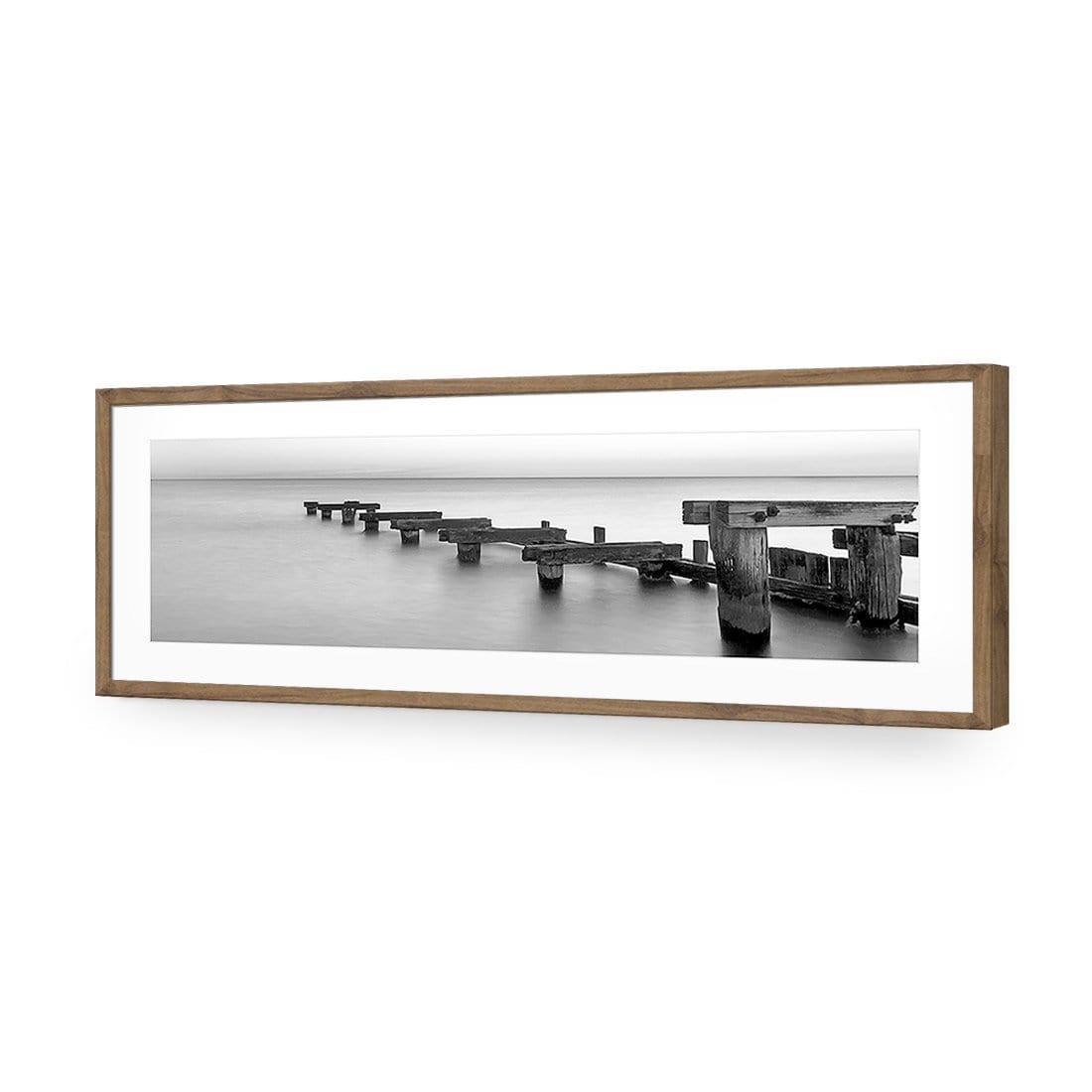 Old Bay Jetty, Black and White (long) - wallart-australia - Acrylic Glass With Border