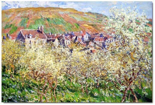 Plum Trees in Blossom By Monet - wallart-australia - Canvas