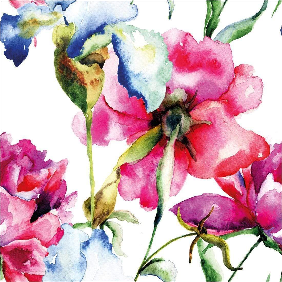Poppies and Irises (square) - wallart-australia - Canvas
