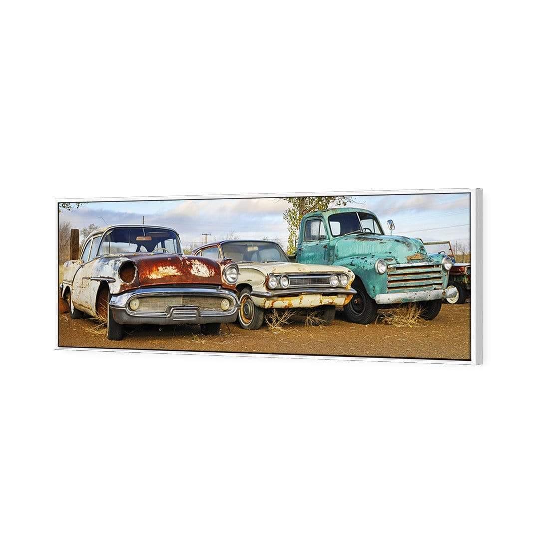 Row of Rusty Cars (long) - wallart-australia - Canvas