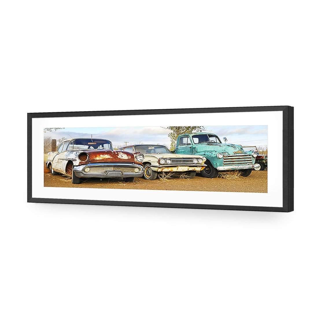 Row of Rusty Cars (long) - wallart-australia - Acrylic Glass With Border