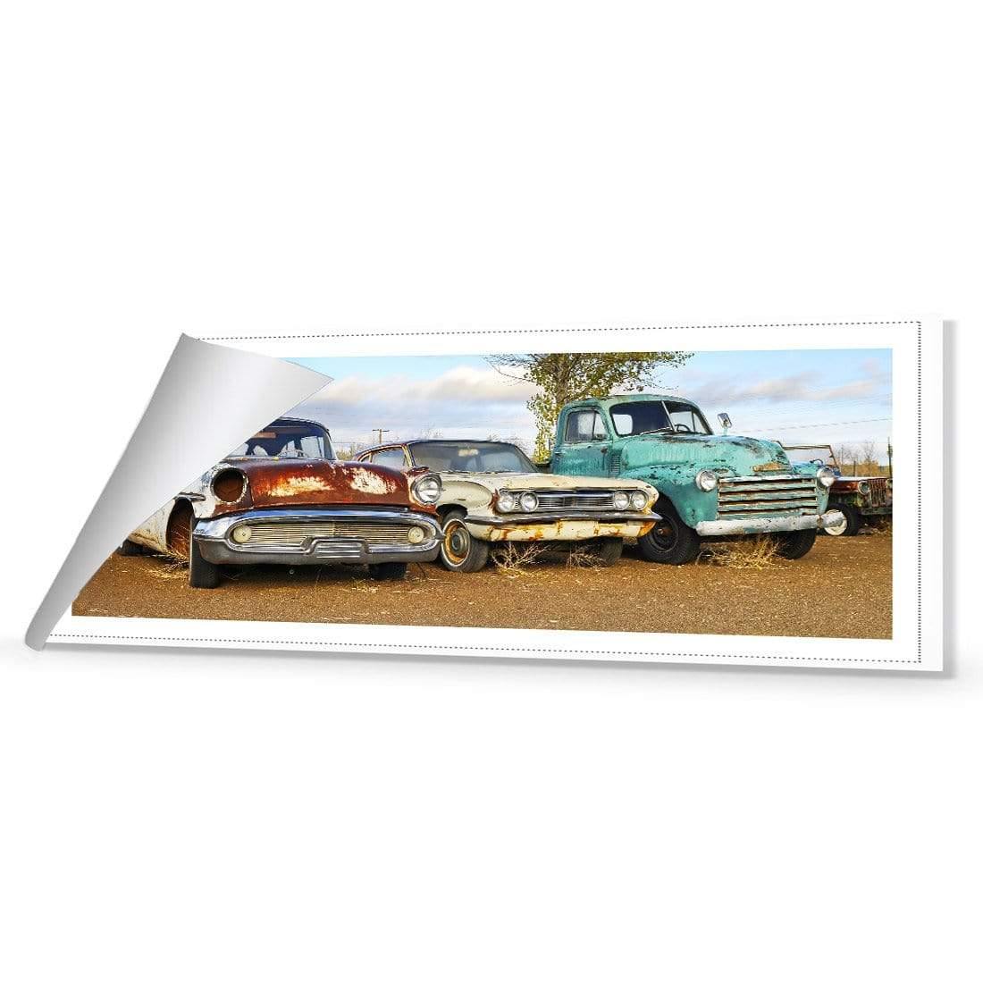 Row of Rusty Cars (long) - wallart-australia - Canvas