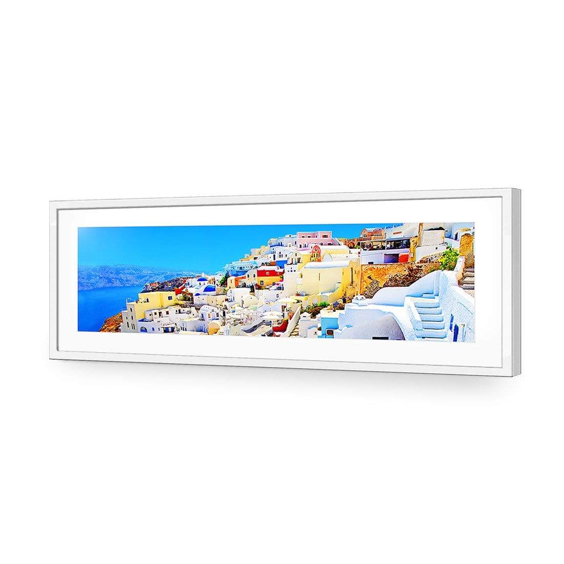 Santorini, Original (Long) - wallart-australia - Acrylic Glass With Border