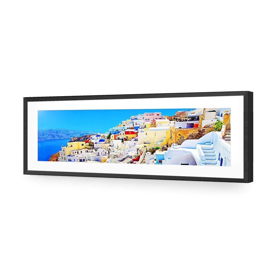 Santorini, Original (Long) - wallart-australia - Acrylic Glass With Border