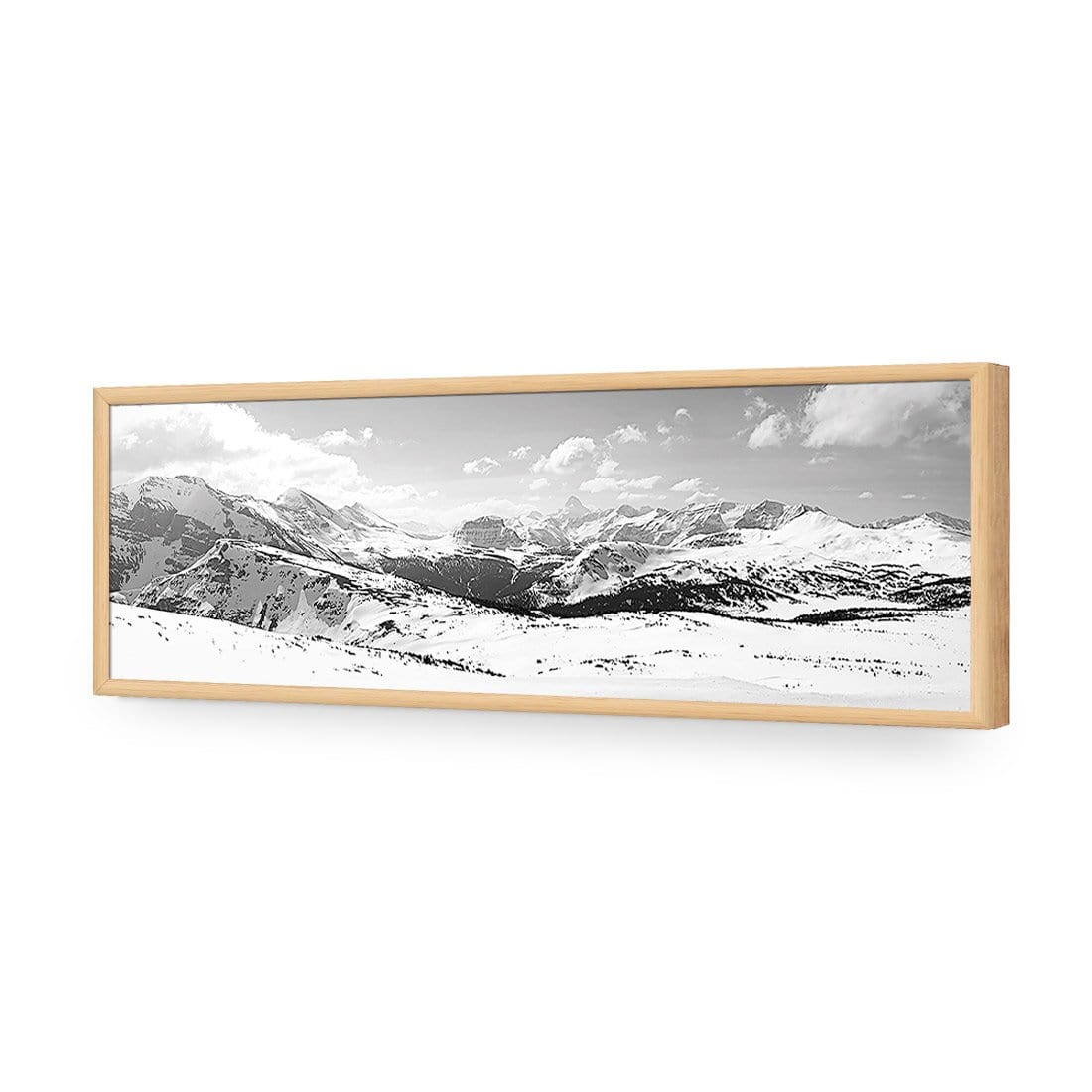 Snowy Mountain Panoramic, Black and White (Long) - wallart-australia - Acrylic Glass No Border