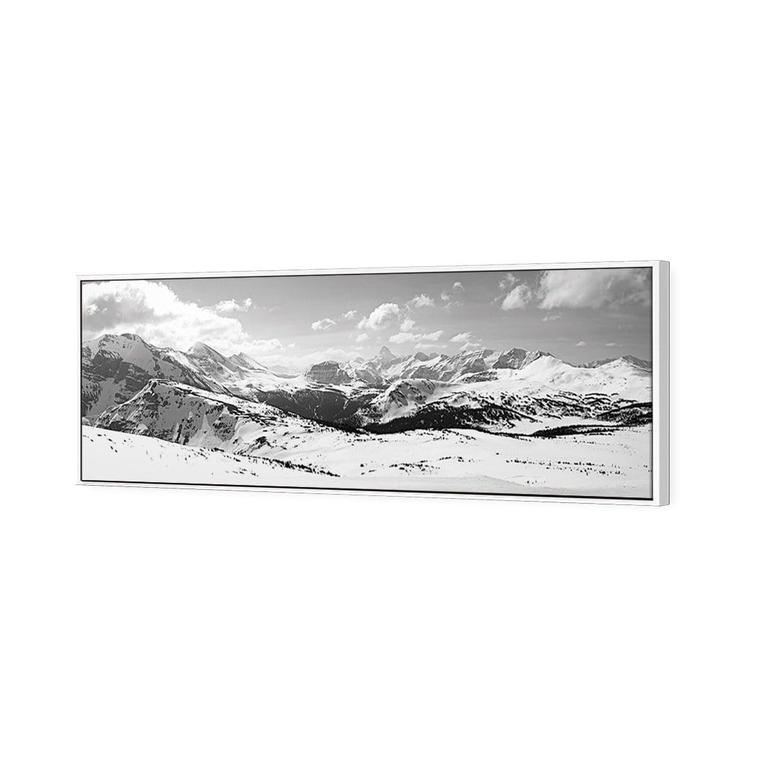 Snowy Mountain Panoramic, Black and White (Long) - wallart-australia - Canvas