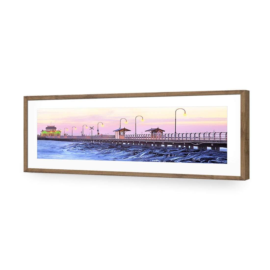 St Kilda Pier Sunset, Original (Long) - wallart-australia - Acrylic Glass With Border