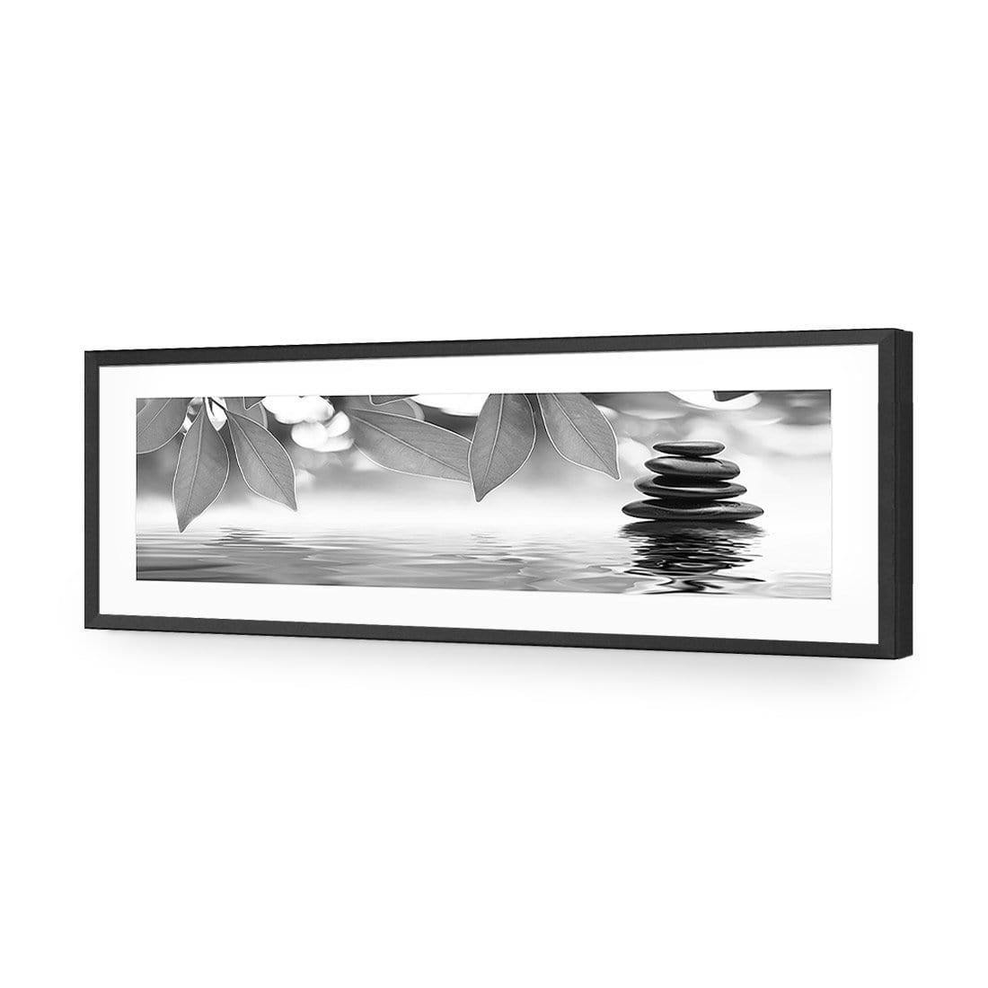 Stack of Stones Black and White (Long) - wallart-australia - Acrylic Glass With Border