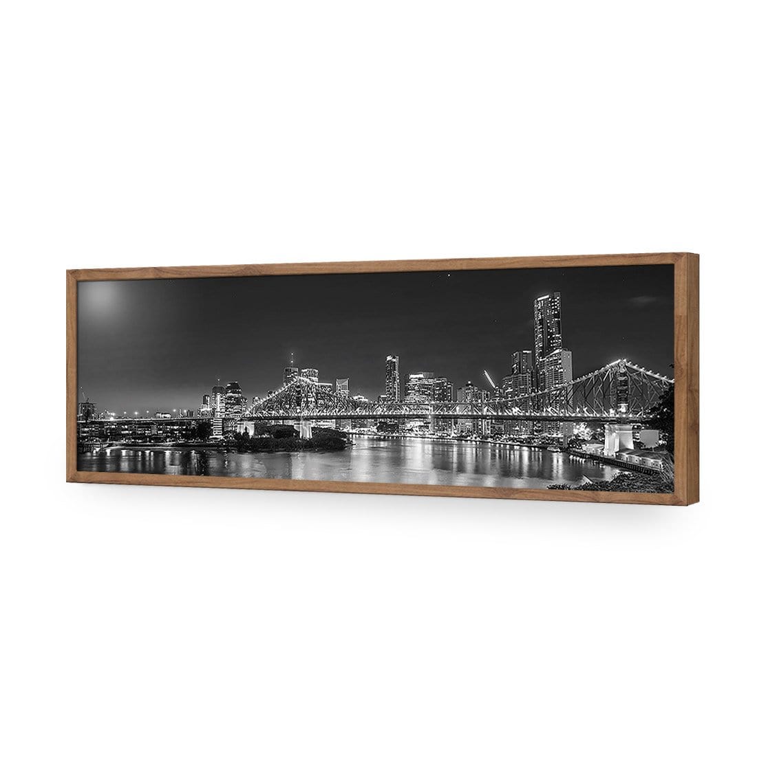 Story Bridge Alight Brisbane, Black and White (Long) - wallart-australia - Acrylic Glass No Border