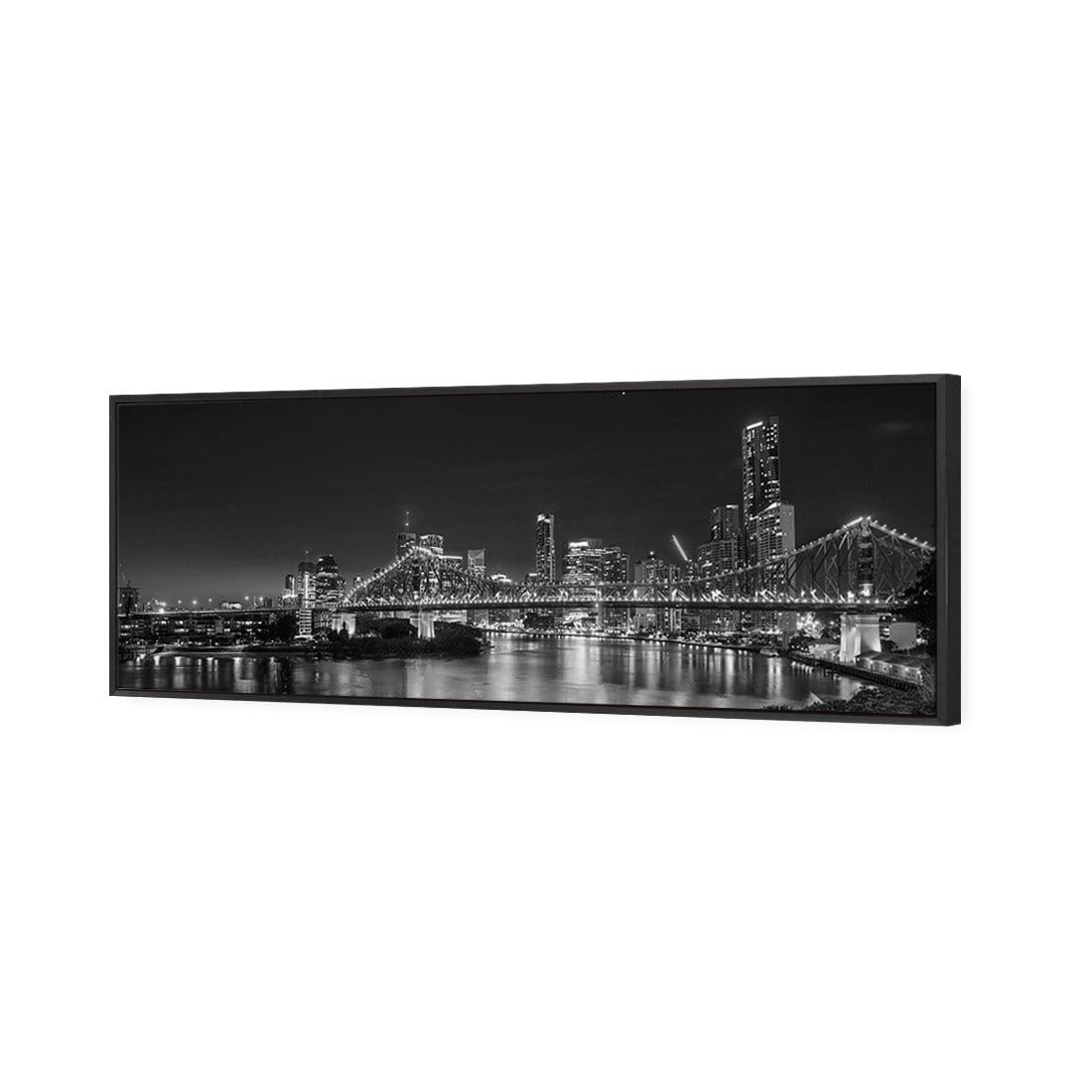 Story Bridge Alight Brisbane, Black and White (Long) - wallart-australia - Canvas