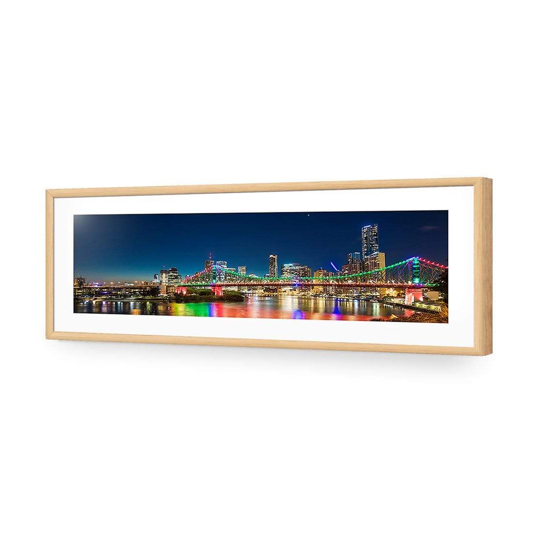 Story Bridge Alight Brisbane (Long) - wallart-australia - Acrylic Glass With Border