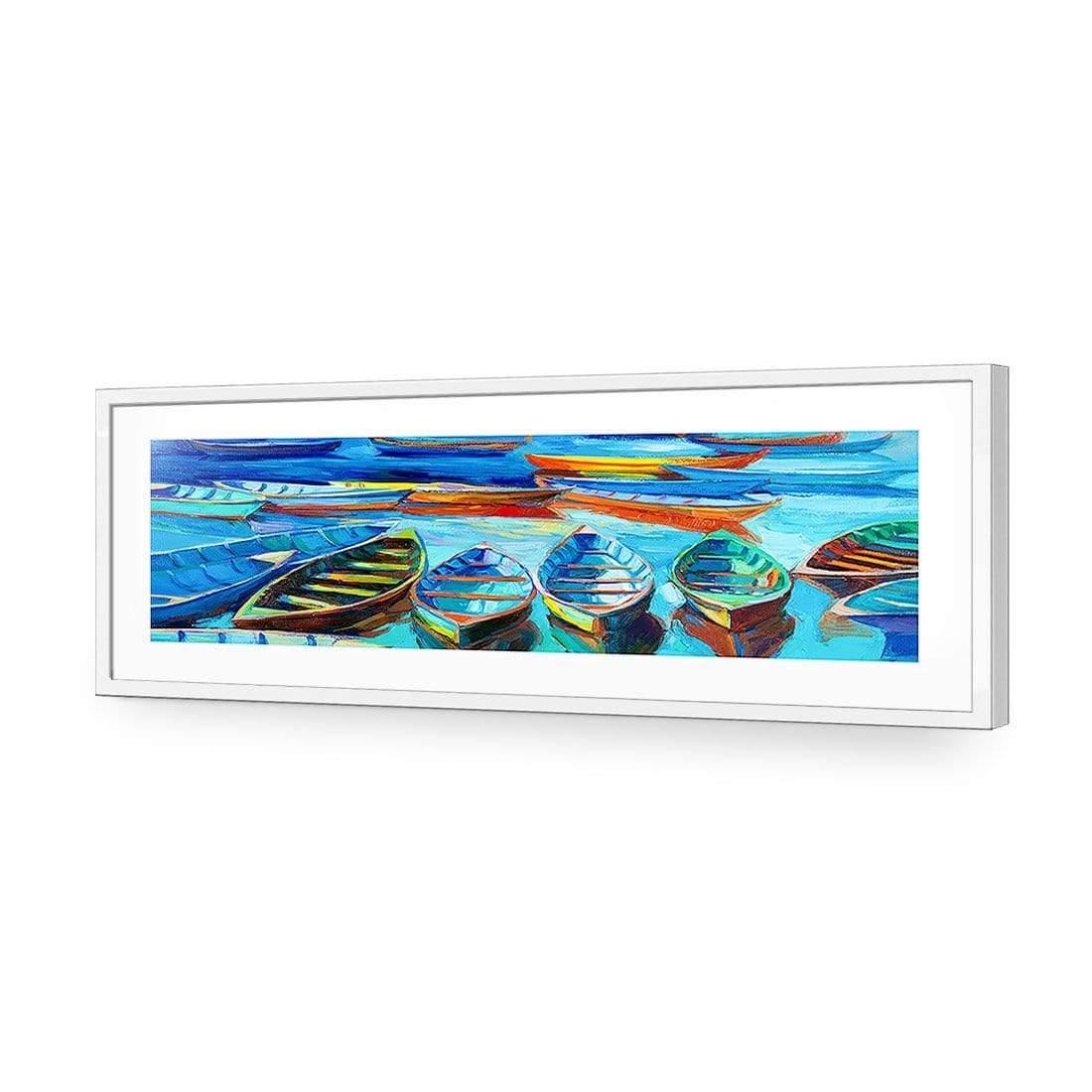 Stranded Row Boats (long) - wallart-australia - Acrylic Glass With Border