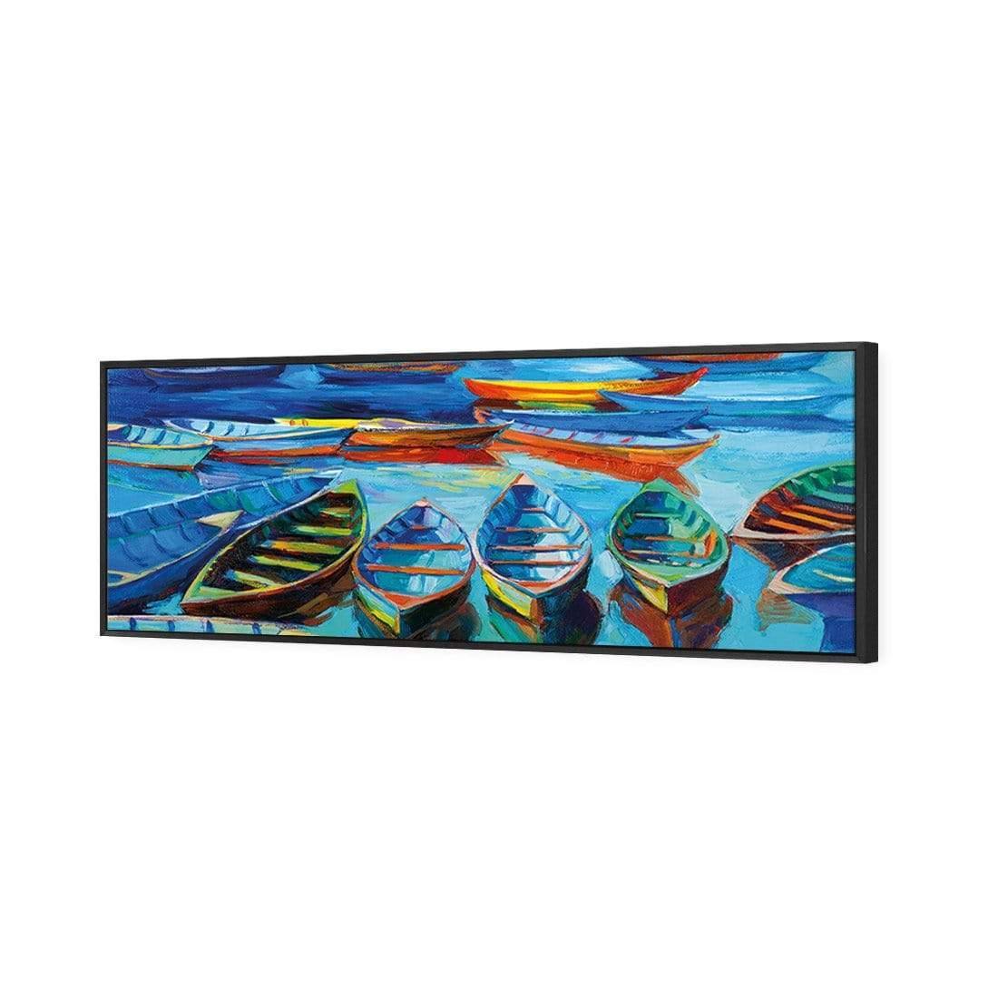 Stranded Row Boats (long) - wallart-australia - Canvas
