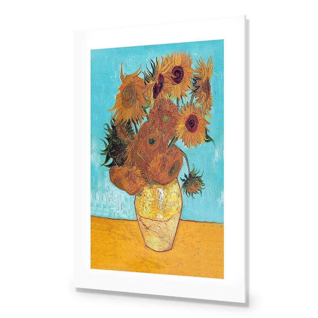 Sunflowers on Blue By Van Gogh - wallart-australia - Acrylic Glass With Border