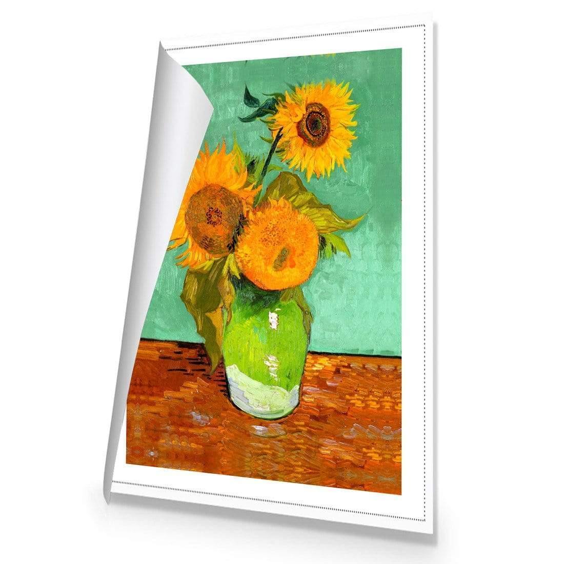 Sunflowers on Green By Van Gogh - wallart-australia - Canvas
