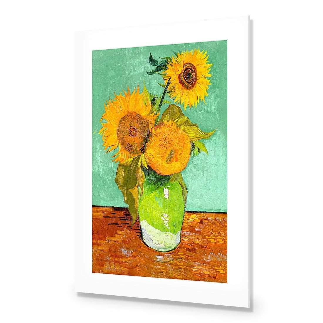 Sunflowers on Green By Van Gogh - wallart-australia - Acrylic Glass With Border