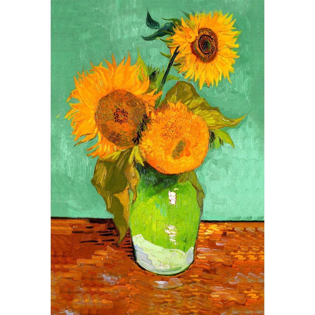 Sunflowers on Green By Van Gogh - wallart-australia - Canvas