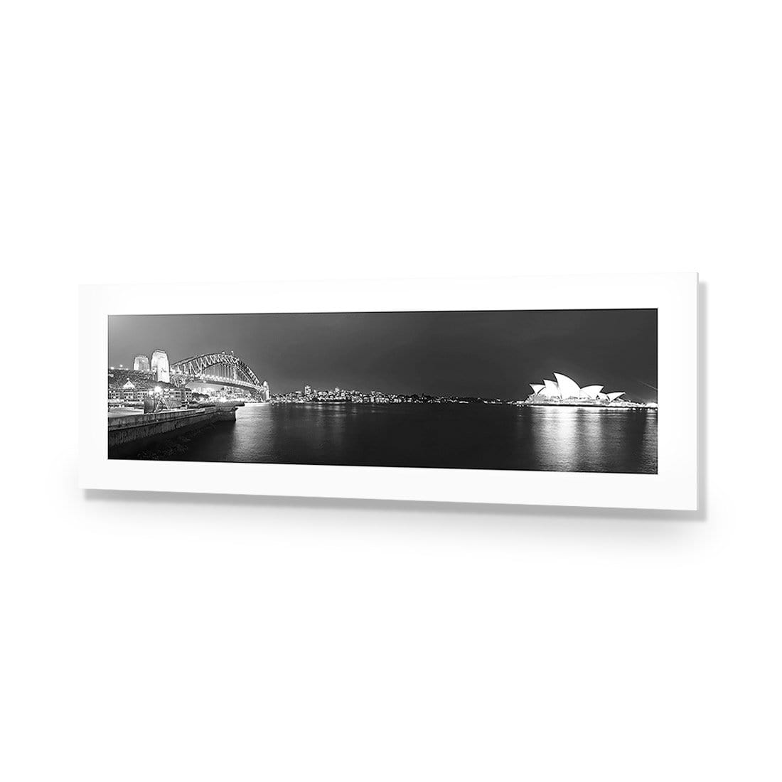 Sydney Harbour, Black and White - Bridge on Left - wallart-australia - Acrylic Glass With Border
