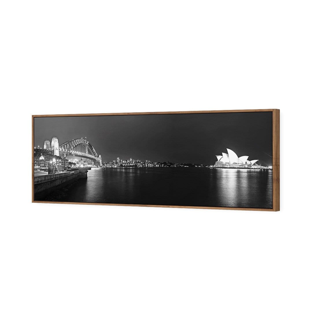 Sydney Harbour, Black and White - Bridge on Left - wallart-australia - Canvas