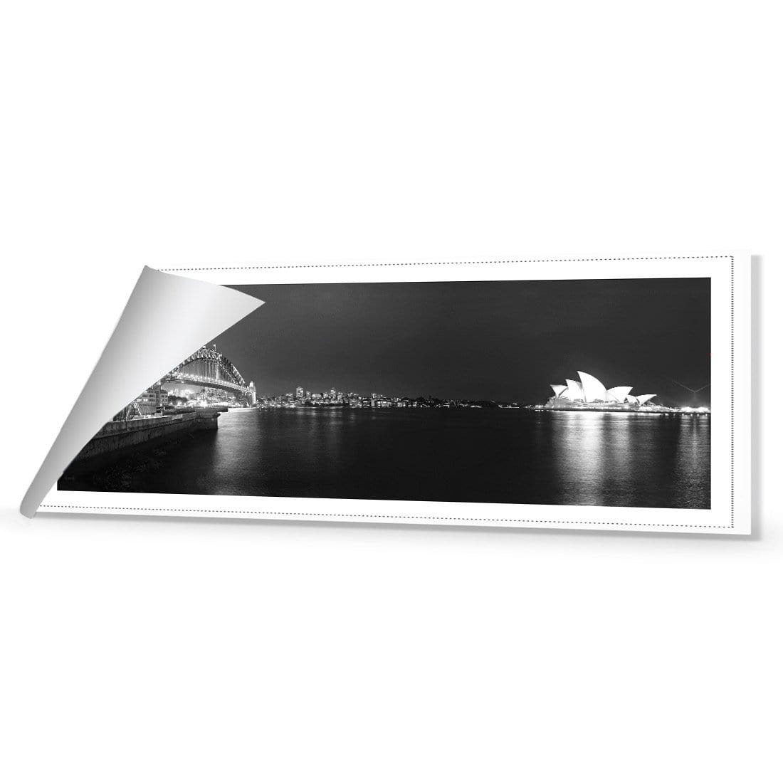 Sydney Harbour, Black and White - Bridge on Left - wallart-australia - Canvas