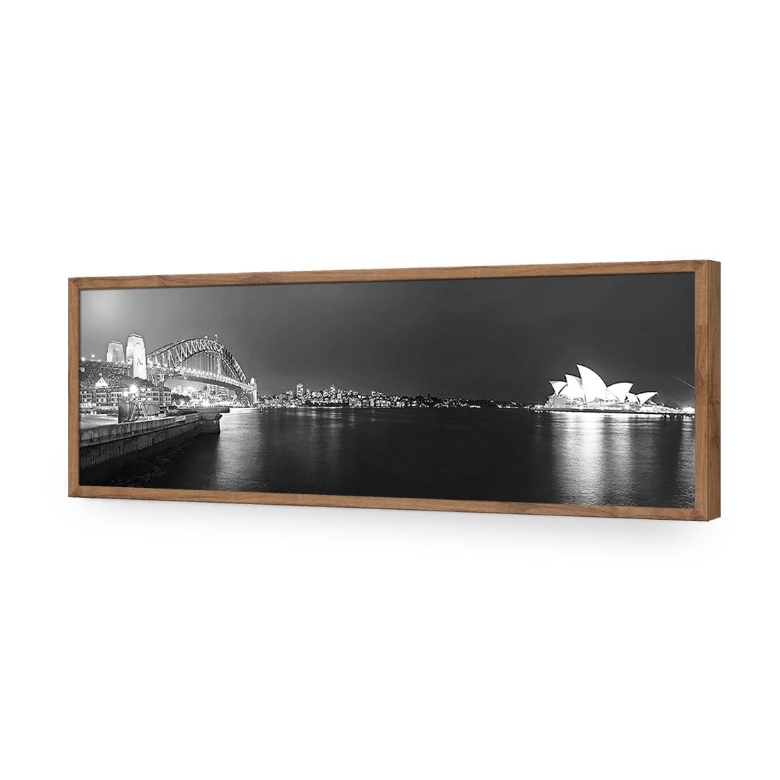 Sydney Harbour, Black and White - Bridge on Left - wallart-australia - Acrylic Glass No Border