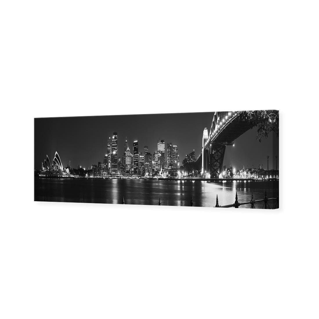 Sydney Harbour, Black and White - Bridge on Right - wallart-australia - Canvas