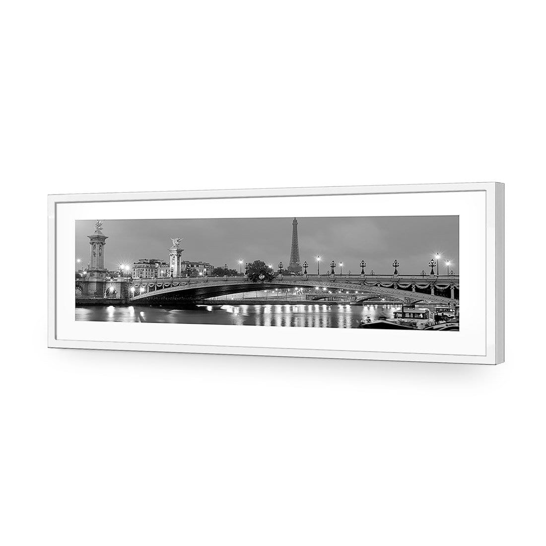 The Seine at Night Black and White (Long) - wallart-australia - Acrylic Glass With Border