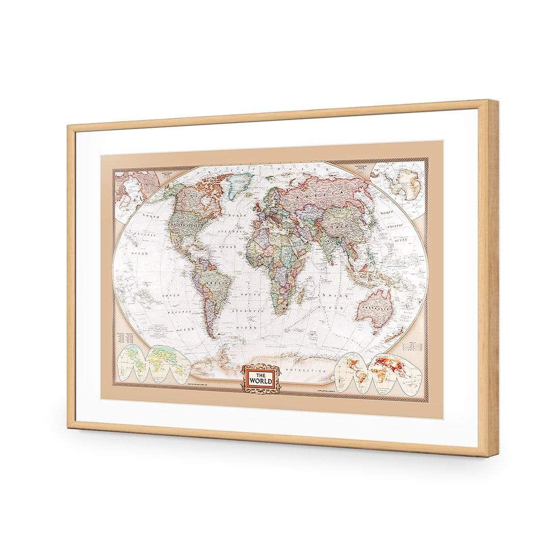 The World Map - wallart-australia - Acrylic Glass With Border