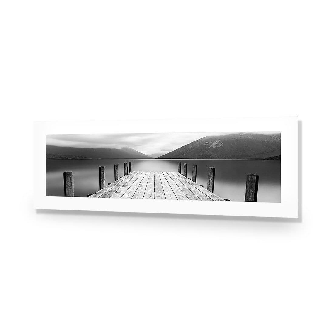 Tranquil Jetty, Black and White (long) - wallart-australia - Acrylic Glass With Border