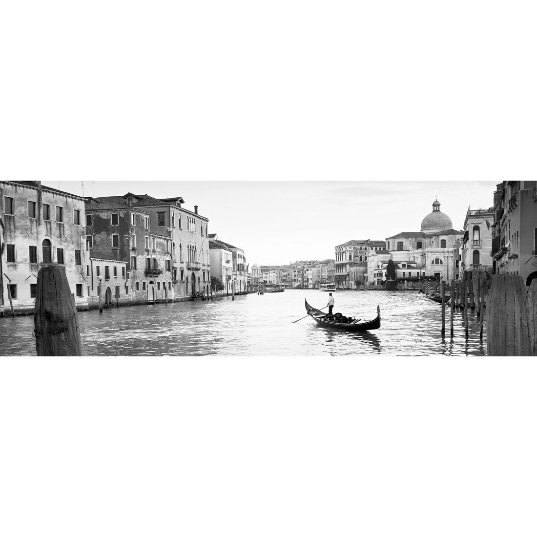 Venetian Dream, Black and White (Long) - wallart-australia - Canvas