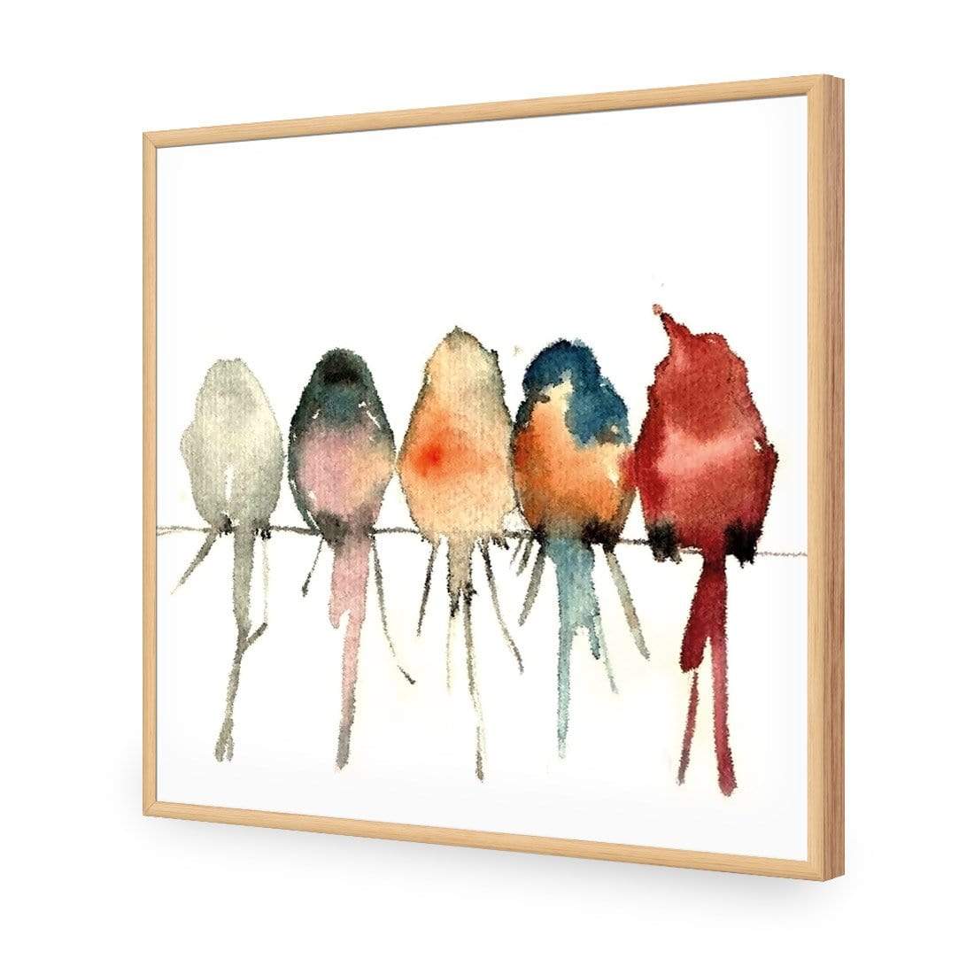 Watercolour Birds on Branch (square) - wallart-australia - Acrylic Glass No Border