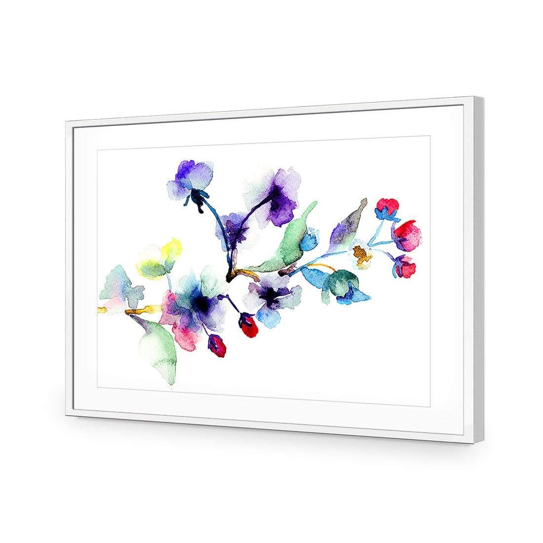 Watercolour Blossom Branch - wallart-australia - Acrylic Glass With Border
