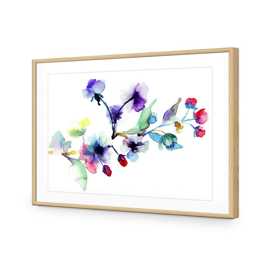 Watercolour Blossom Branch - wallart-australia - Acrylic Glass With Border