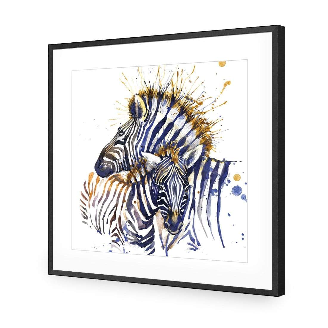 Zebra Watercolour (square) - wallart-australia - Acrylic Glass With Border